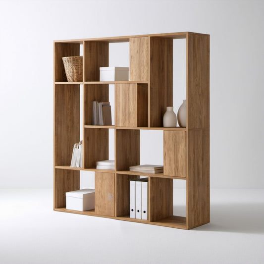 Regał biblioteczka drewniany dąb sonoma z płyty wiórowej laminowanej 120 × 30 × 180 cm