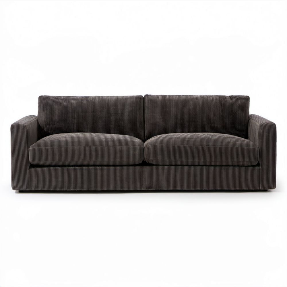 Sofa 2-osobowa ze sztruksu ciemnoszara 180 x 85 x 75 cm