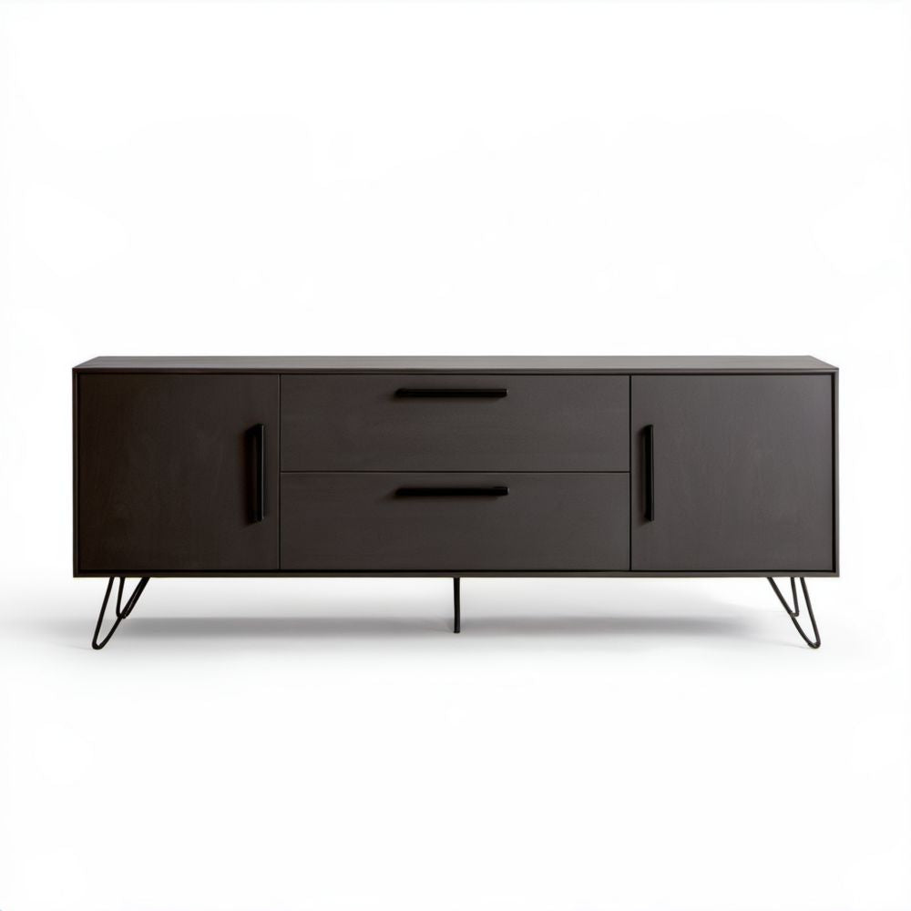 Czarna szafka RTV z płyty MDF 180 × 40 × 60 cm