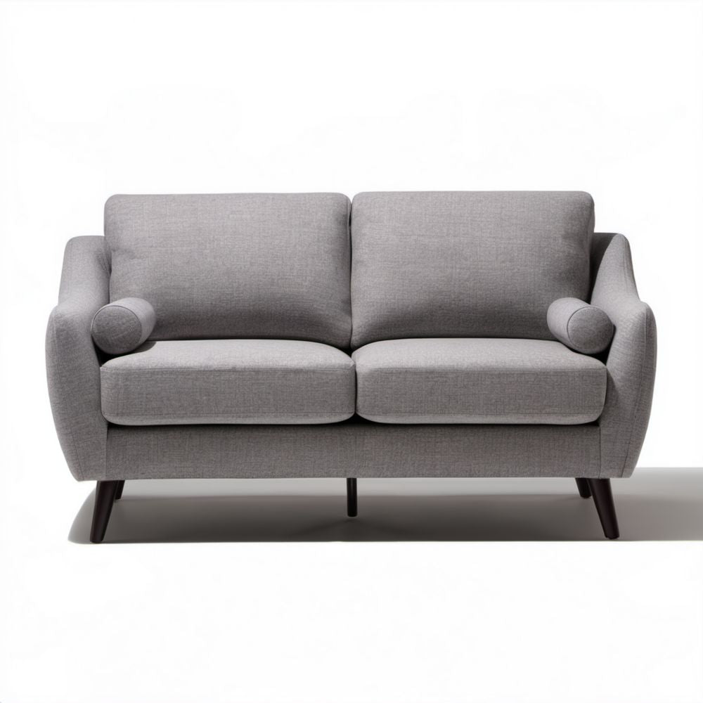 Szara dwuosobowa sofa z tkaniny 160 x 85 x 85 cm