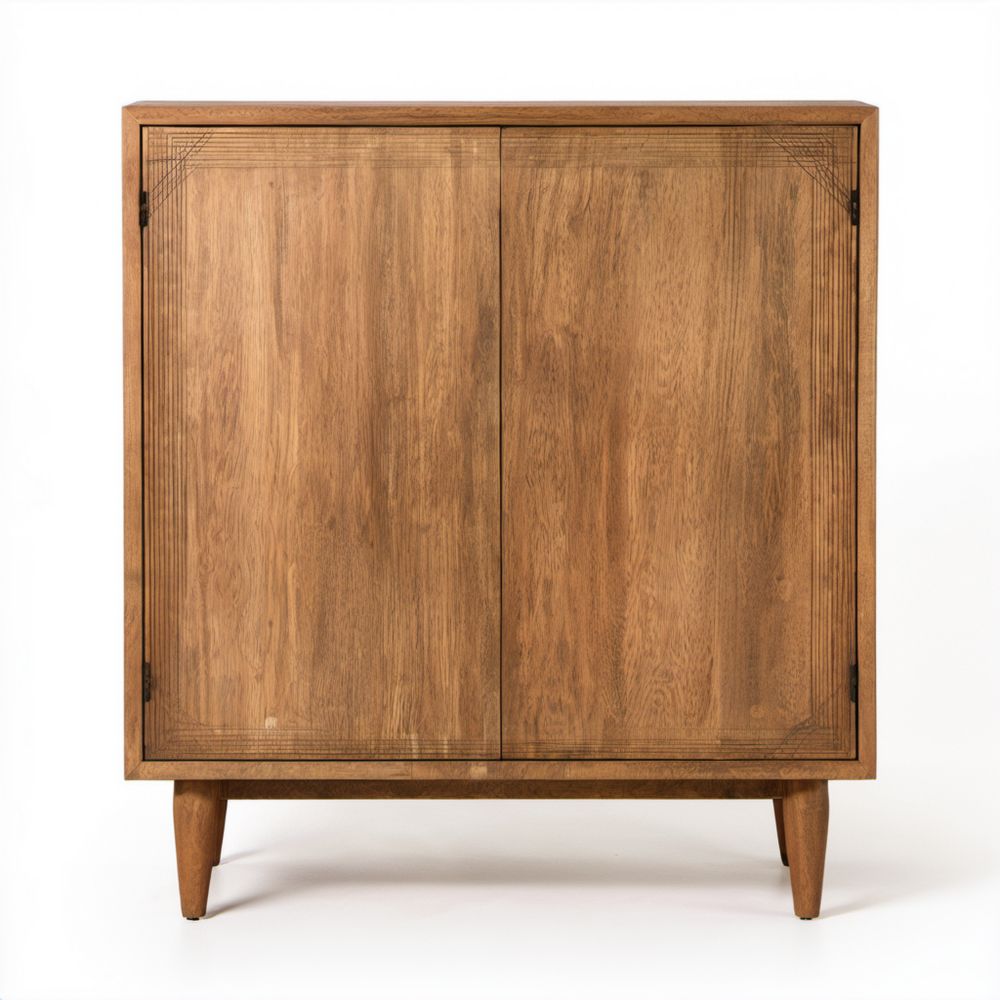 Dwudrzwiowy kredens drewniany brązowy z litego drewna mango 100 × 40 × 120 cm